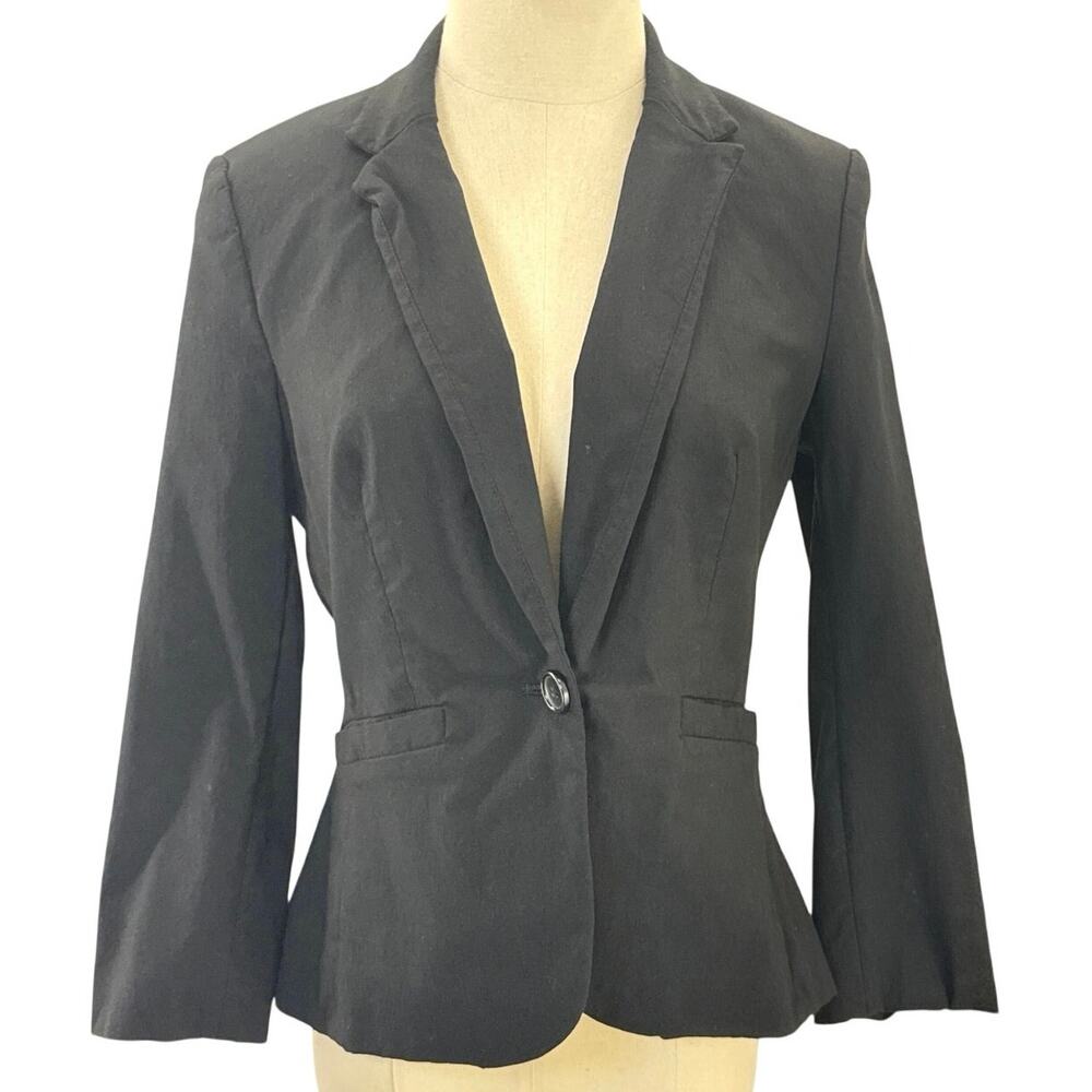 The Limited Exact Stretch Black One Button Blazer Women's Small Career Jacket